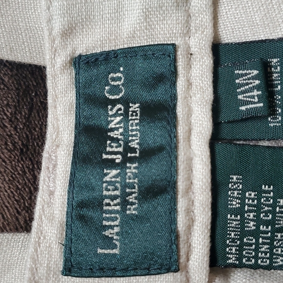 NWT Ralph Lauren Jean linen bermuda boulder ankle length pants size 14W cream - Picture 4 of 9